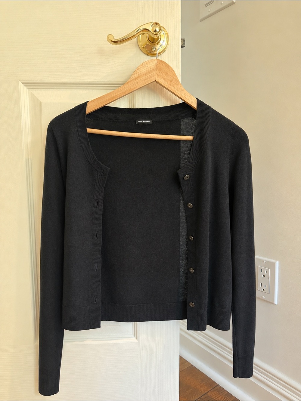 Club Monaco Black Button-Front Cardigan